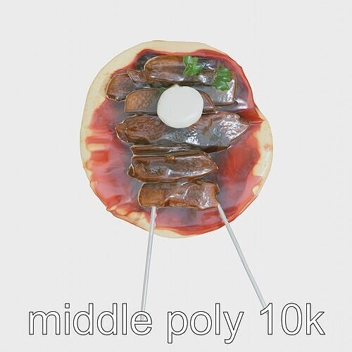 Ottoman-inspired Iskender Kebab 3D Model Low-poly 3D model