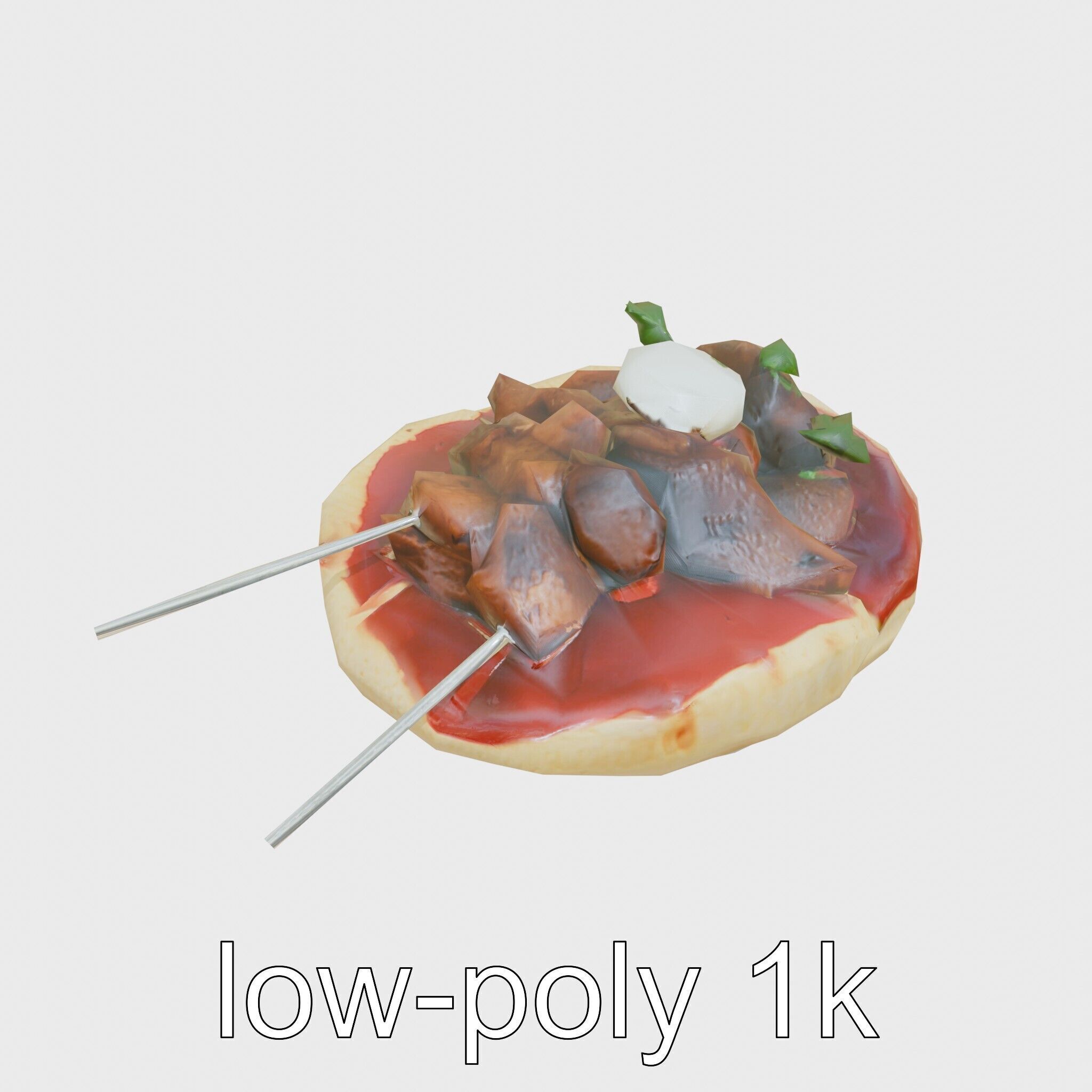Ottoman-inspired Iskender Kebab 3D Model Low-poly 3D model_13