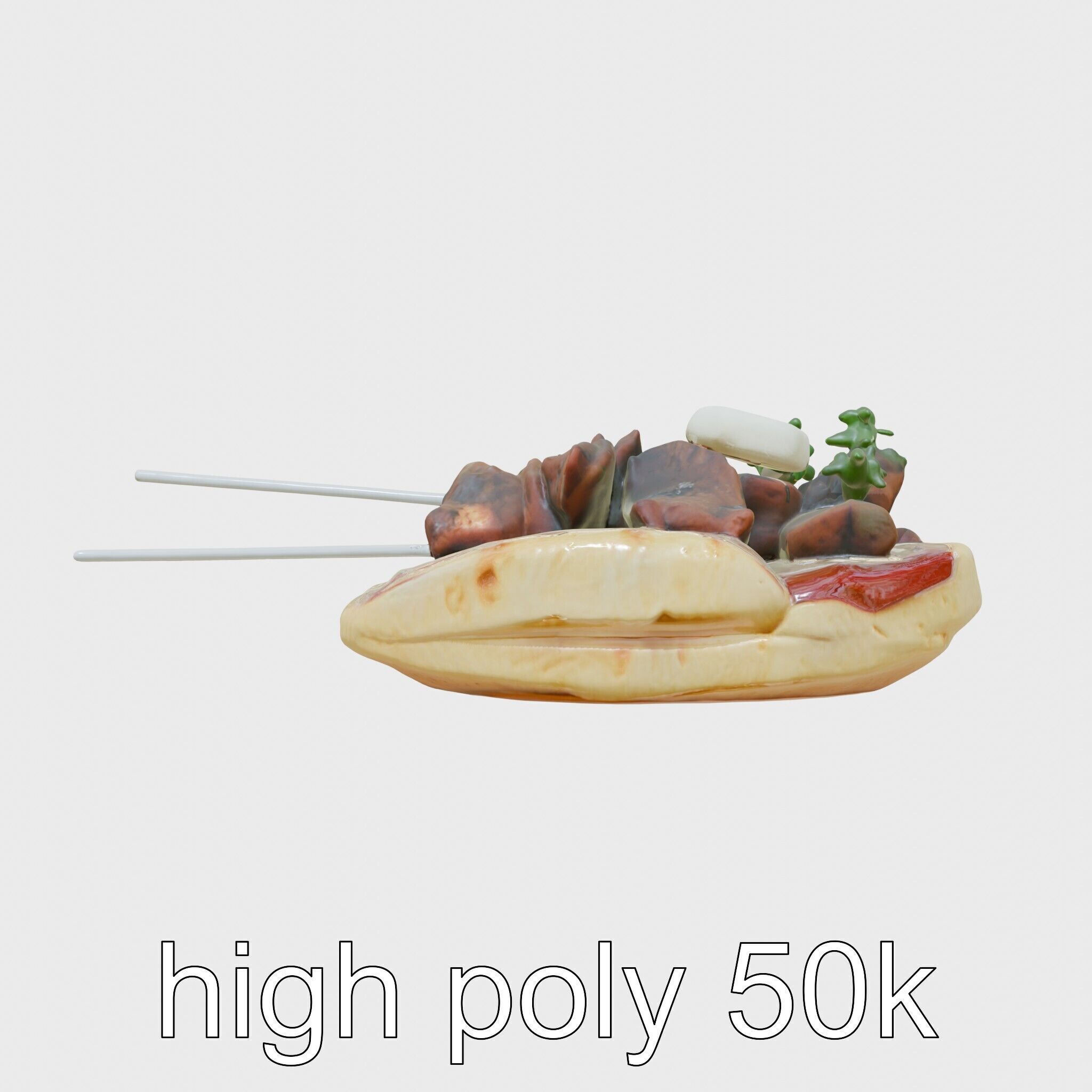 Ottoman-inspired Iskender Kebab 3D Model Low-poly 3D model_17