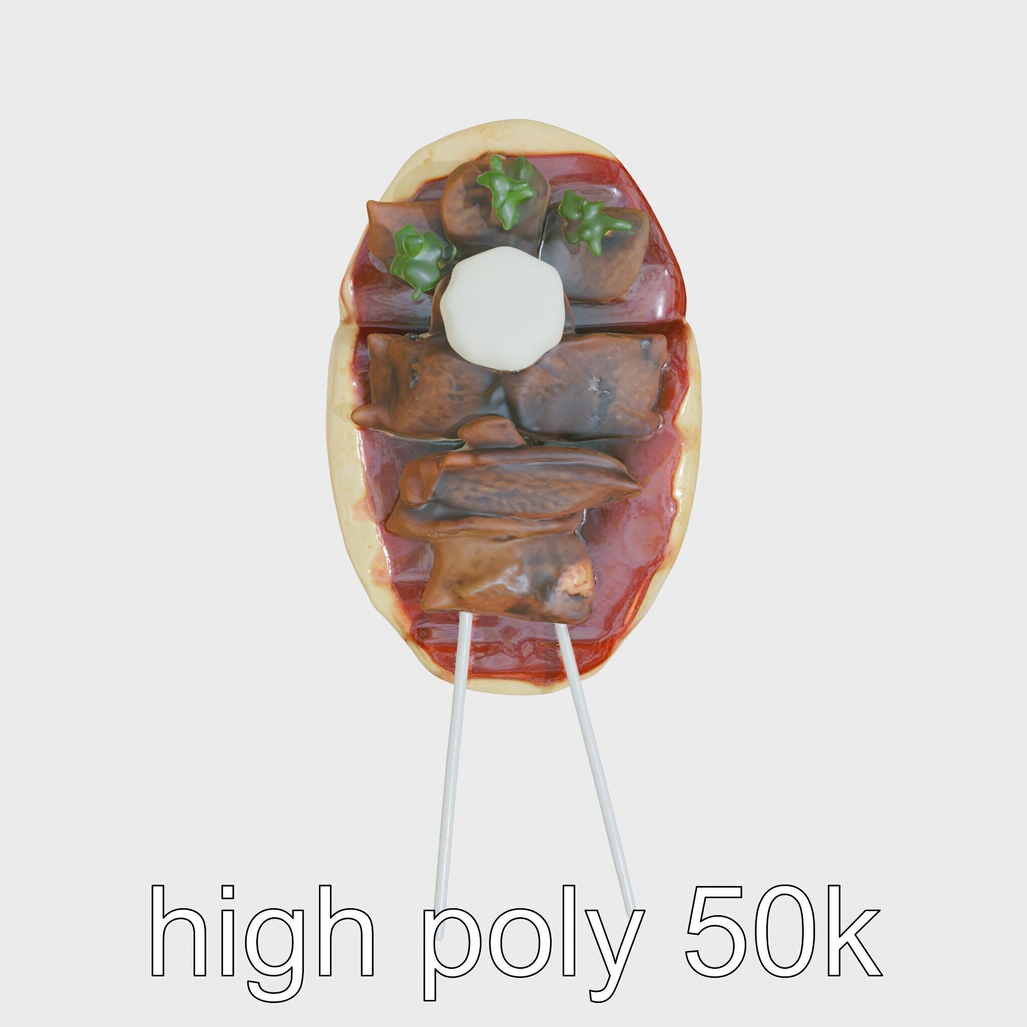 Ottoman-inspired Iskender Kebab 3D Model Low-poly 3D model_26