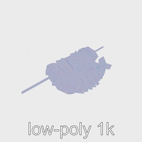 Lebanese Lamb Kofta Skewer with Pomegranate and Mint Low-poly 3D model 5