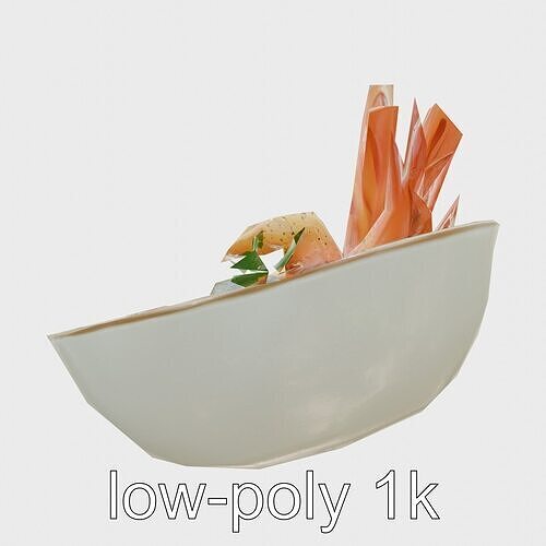 Saffron-Infused Seafood Bouillabaisse Bowl Model Low-poly 3D model 5