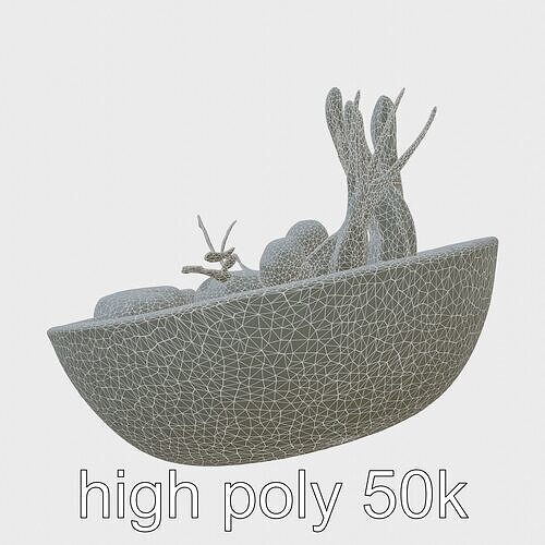 Saffron-Infused Seafood Bouillabaisse Bowl Model Low-poly 3D model 6