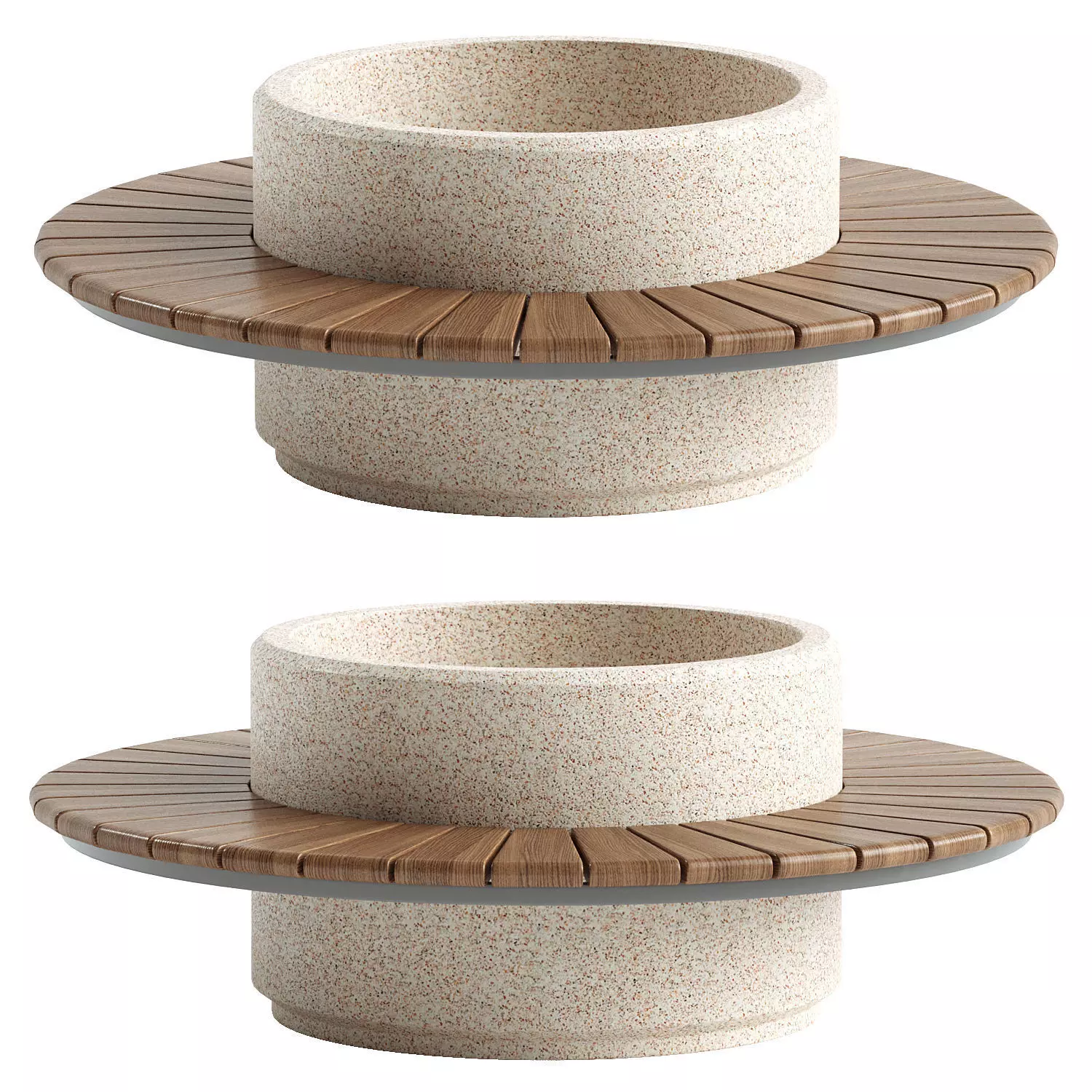 ROUND PLANTER BENCH 192 3D model