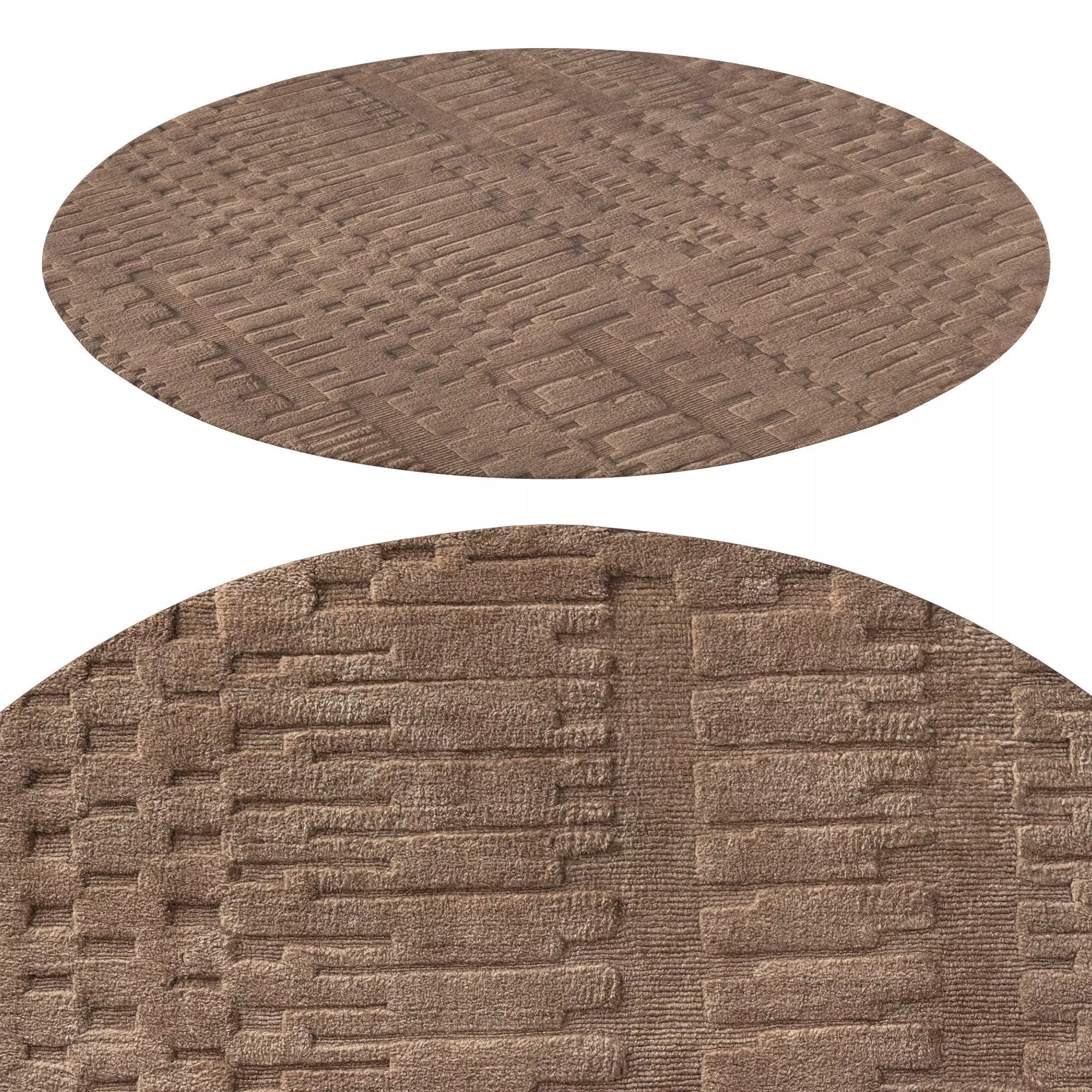 Taru Wool Rug Burnt Caramel round 3D model