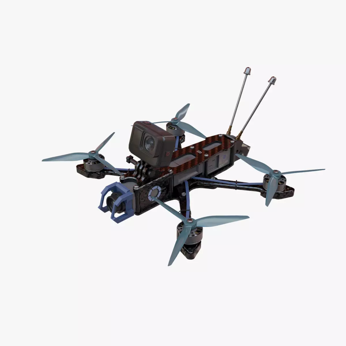 FPV Drone Low-poly 3D model_0