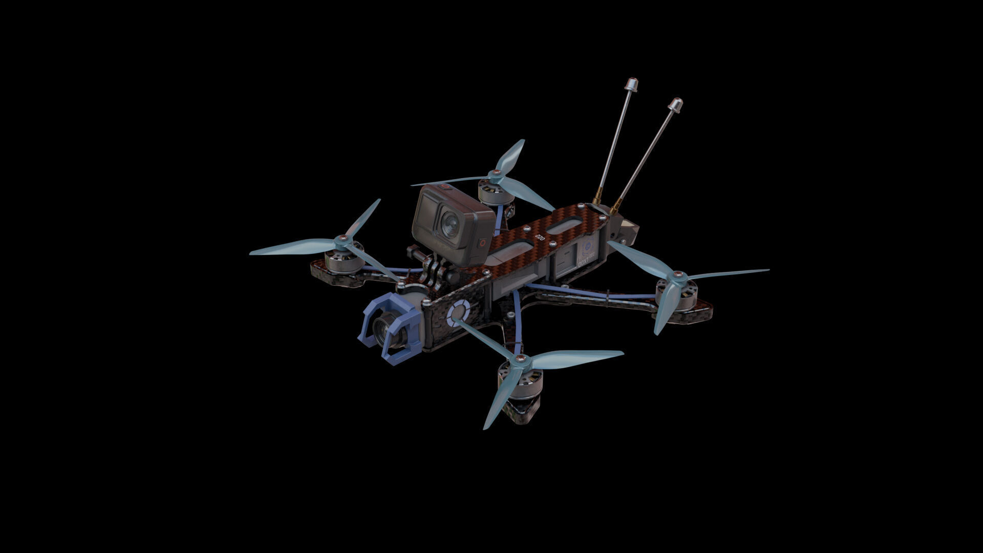 FPV Drone Low-poly 3D model_1