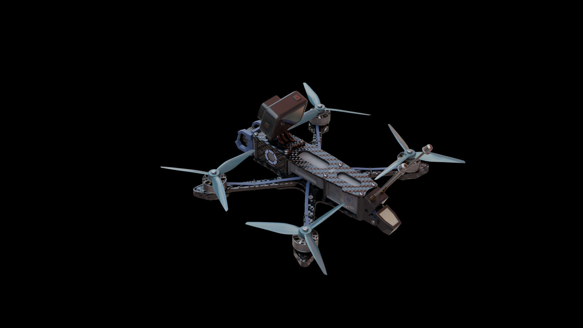 FPV Drone Low-poly 3D model_6