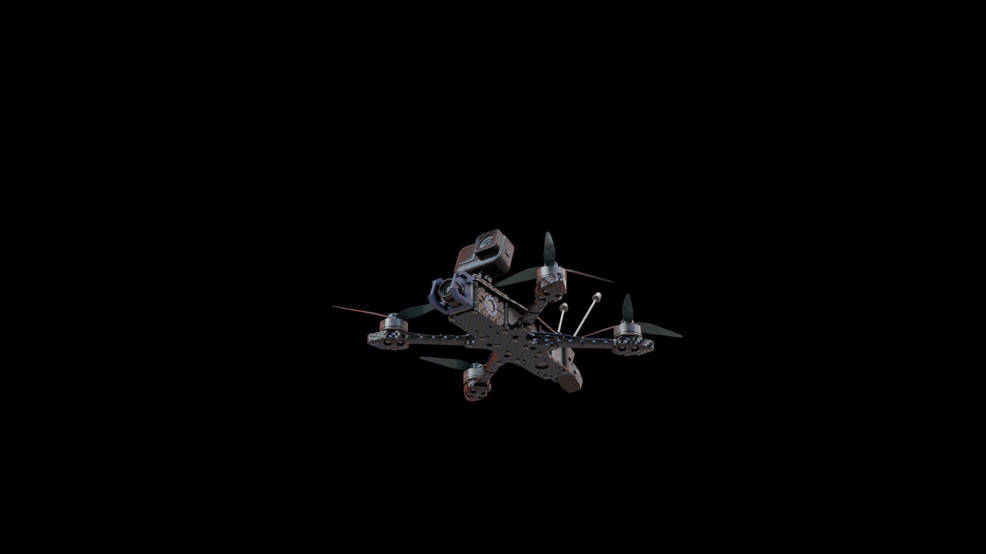 FPV Drone Low-poly 3D model_3