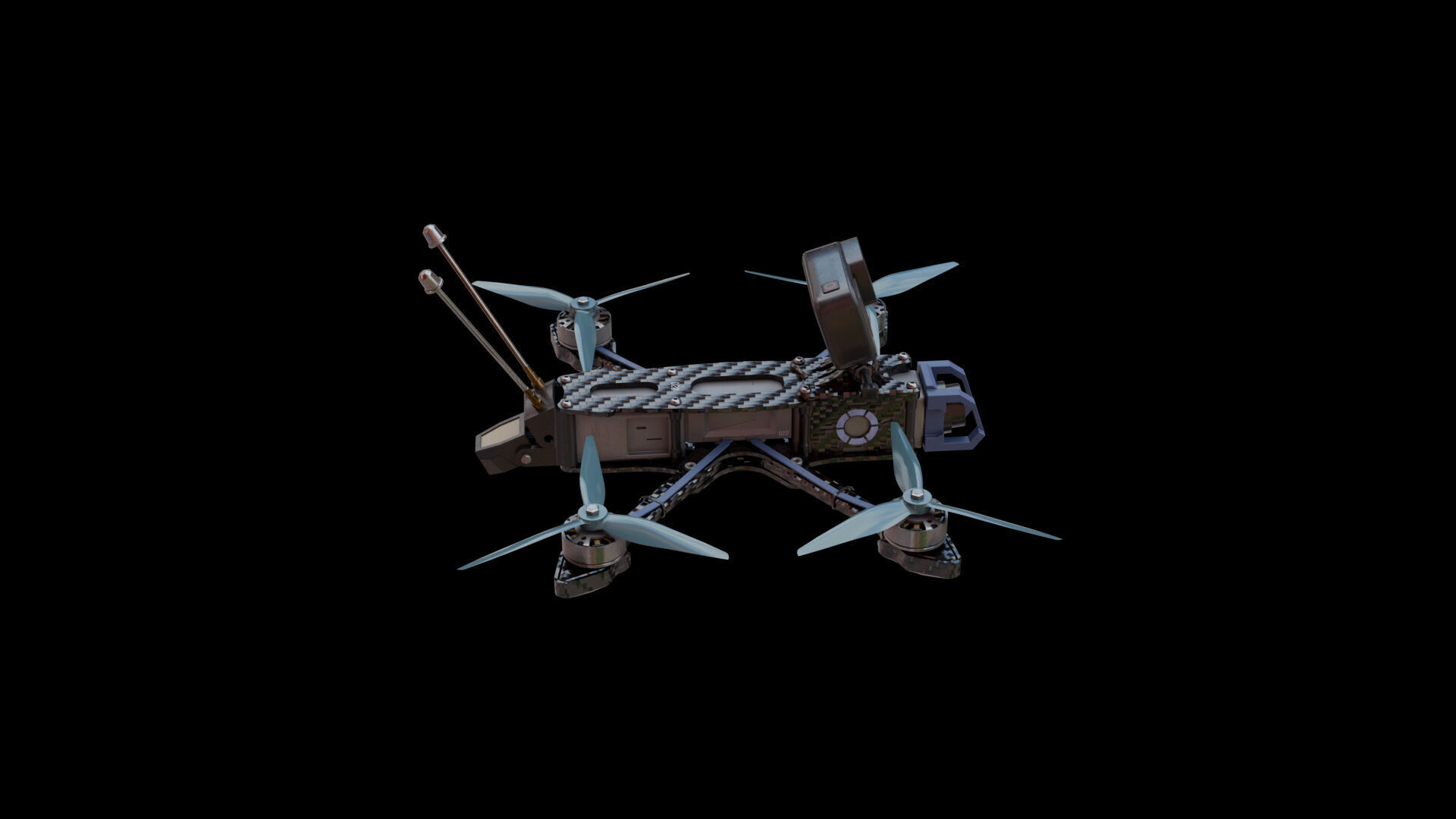 FPV Drone Low-poly 3D model_8