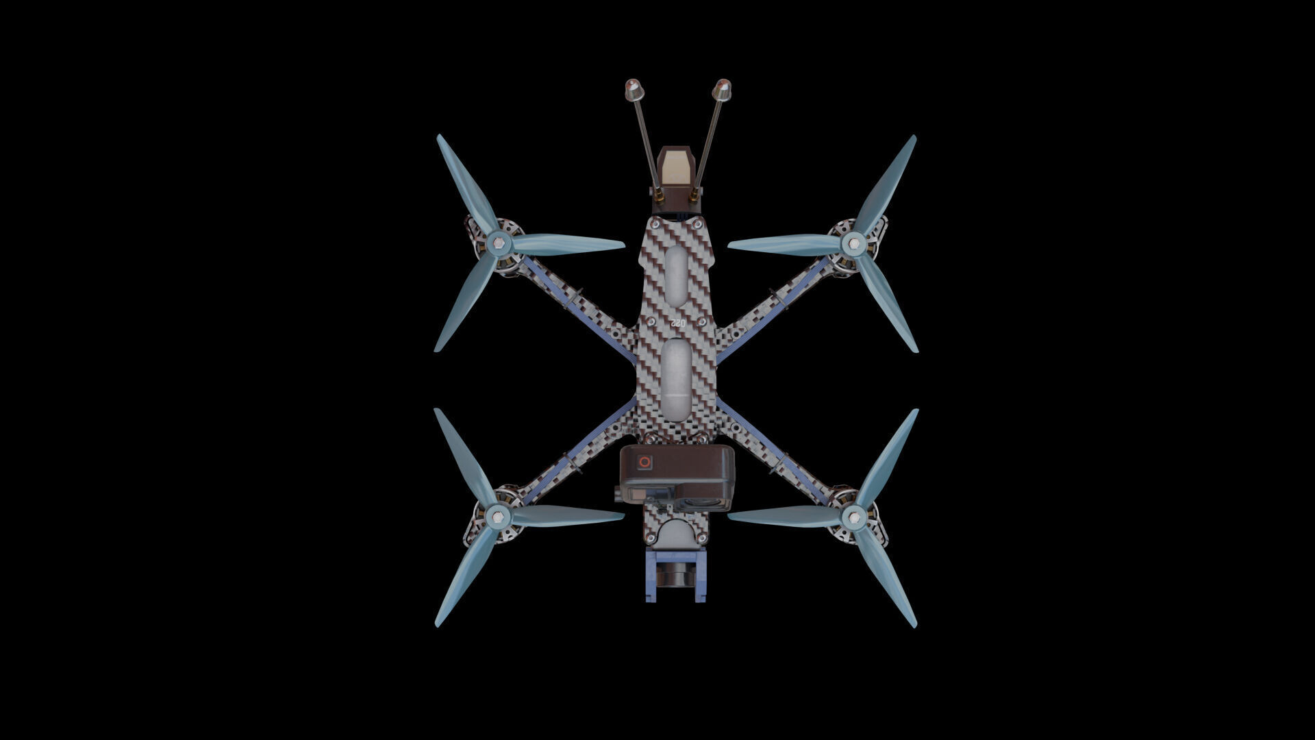 FPV Drone Low-poly 3D model_9