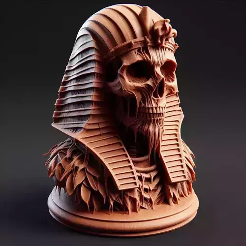 Pharaoh frozen Skull  Ancient Royalty Reimagined