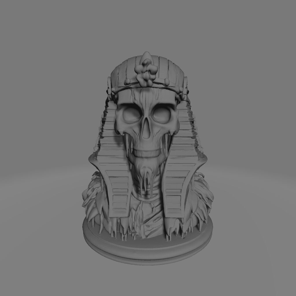Pharaoh frozen Skull  Ancient Royalty Reimagined 3D print model_2