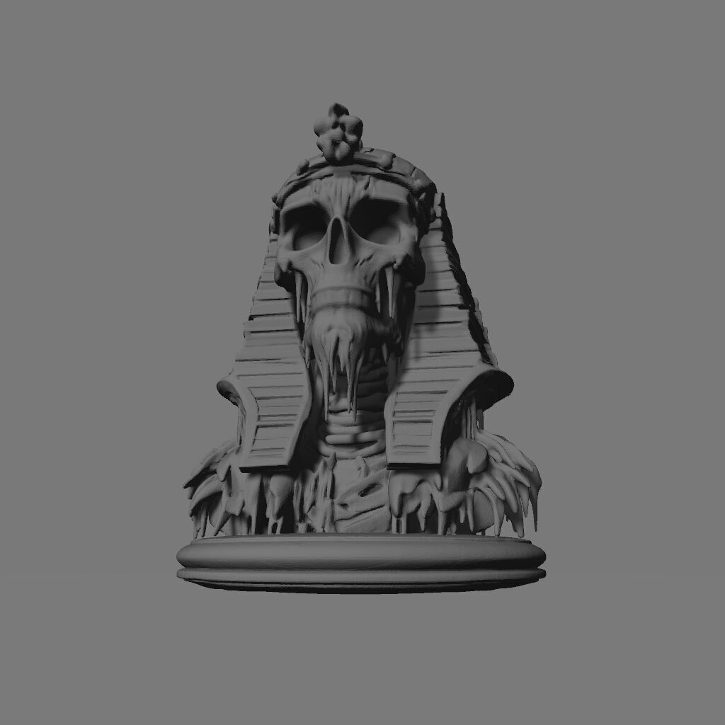 Pharaoh frozen Skull  Ancient Royalty Reimagined 3D print model_5