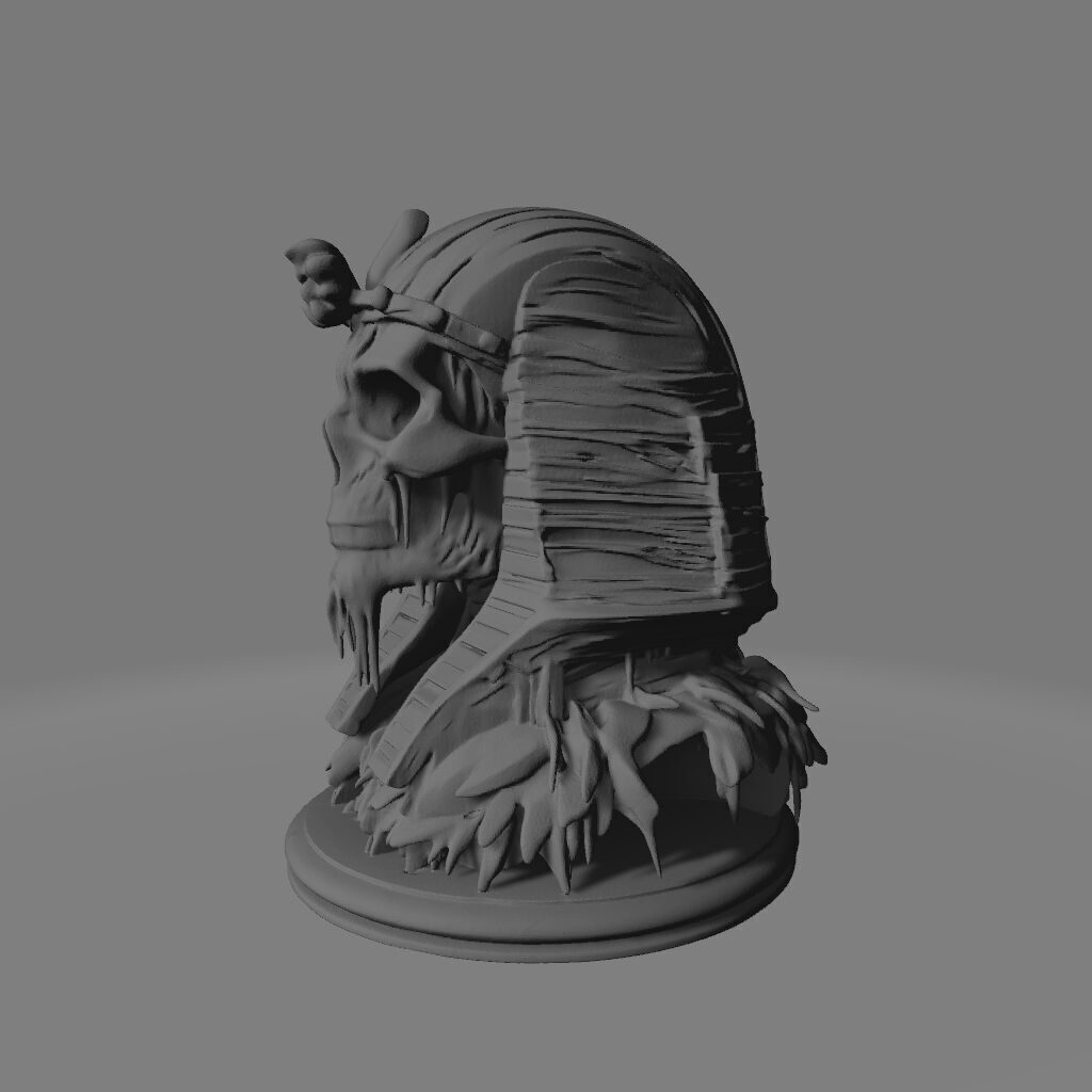 Pharaoh frozen Skull  Ancient Royalty Reimagined 3D print model_3