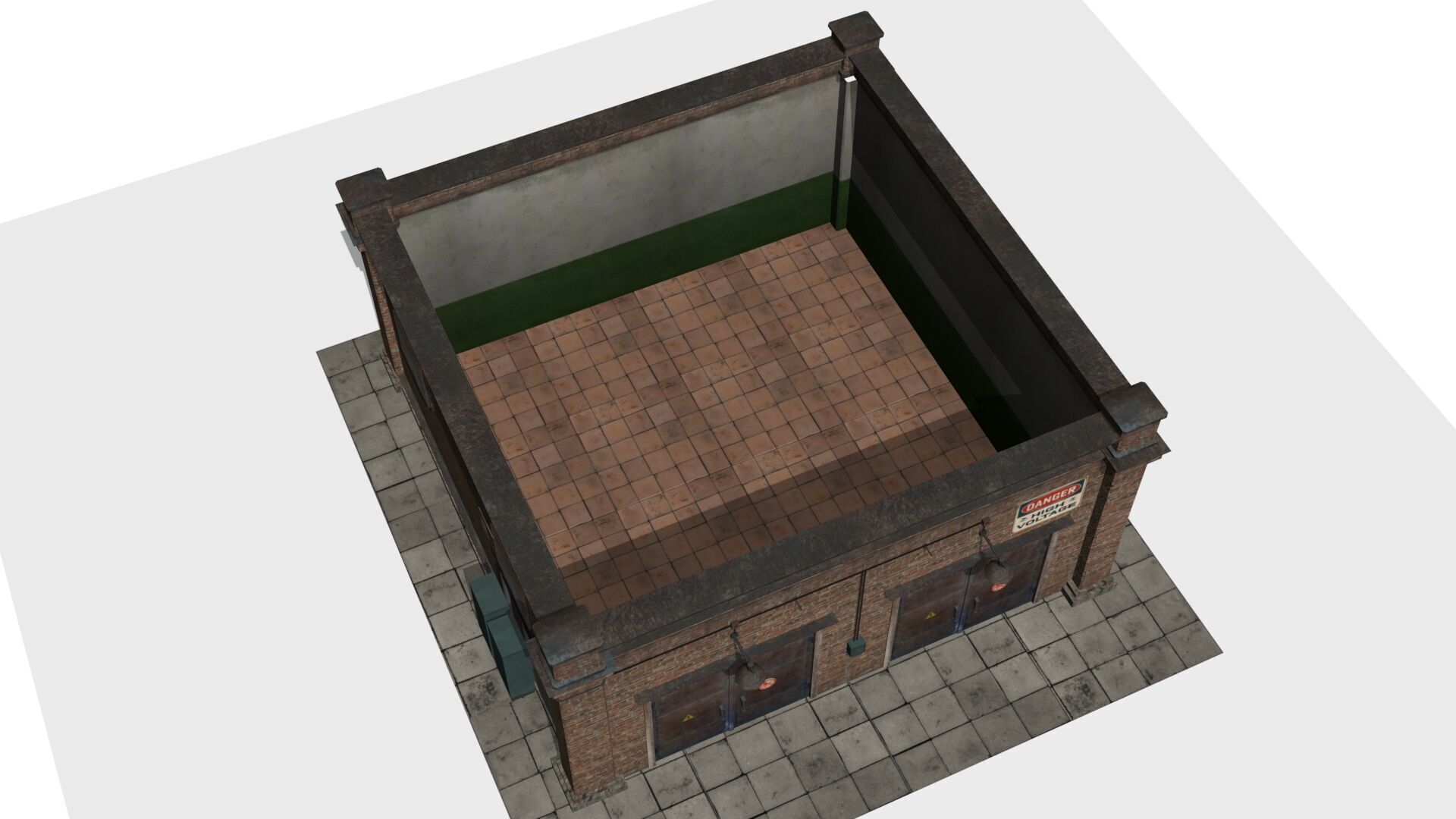 electrical substation Low-poly 3D model_7