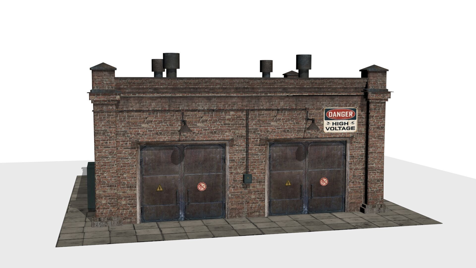 electrical substation Low-poly 3D model_2