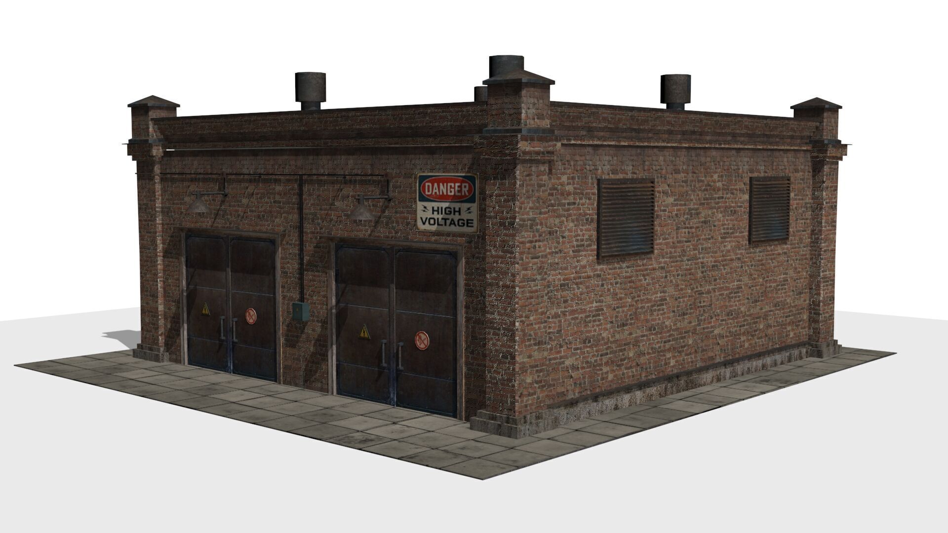 electrical substation Low-poly 3D model_3