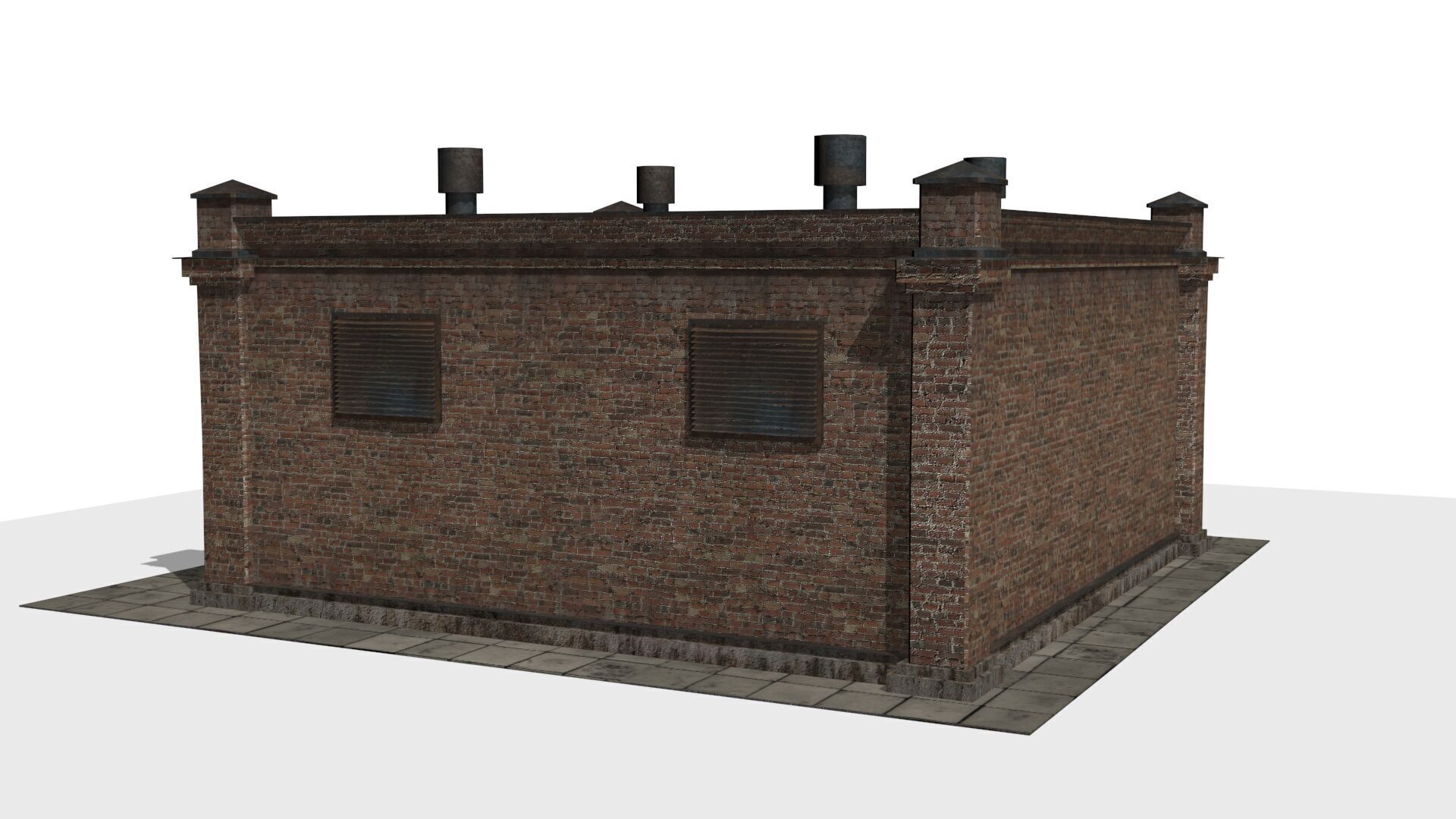 electrical substation Low-poly 3D model_4
