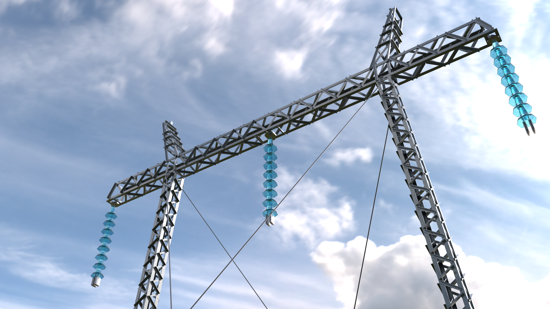Electricity Pylon Free low-poly 3D model_6