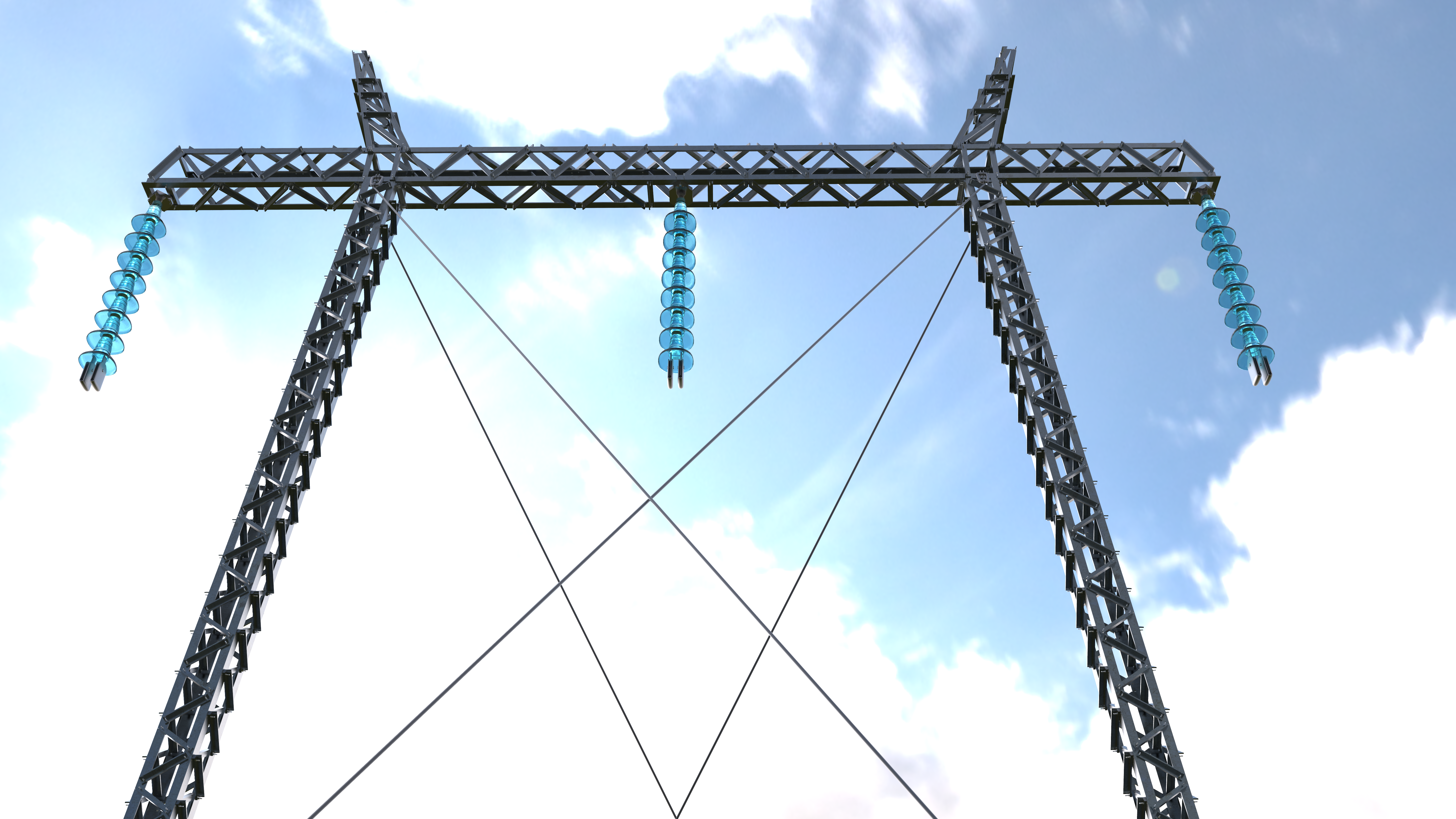 Electricity Pylon Free low-poly 3D model_3