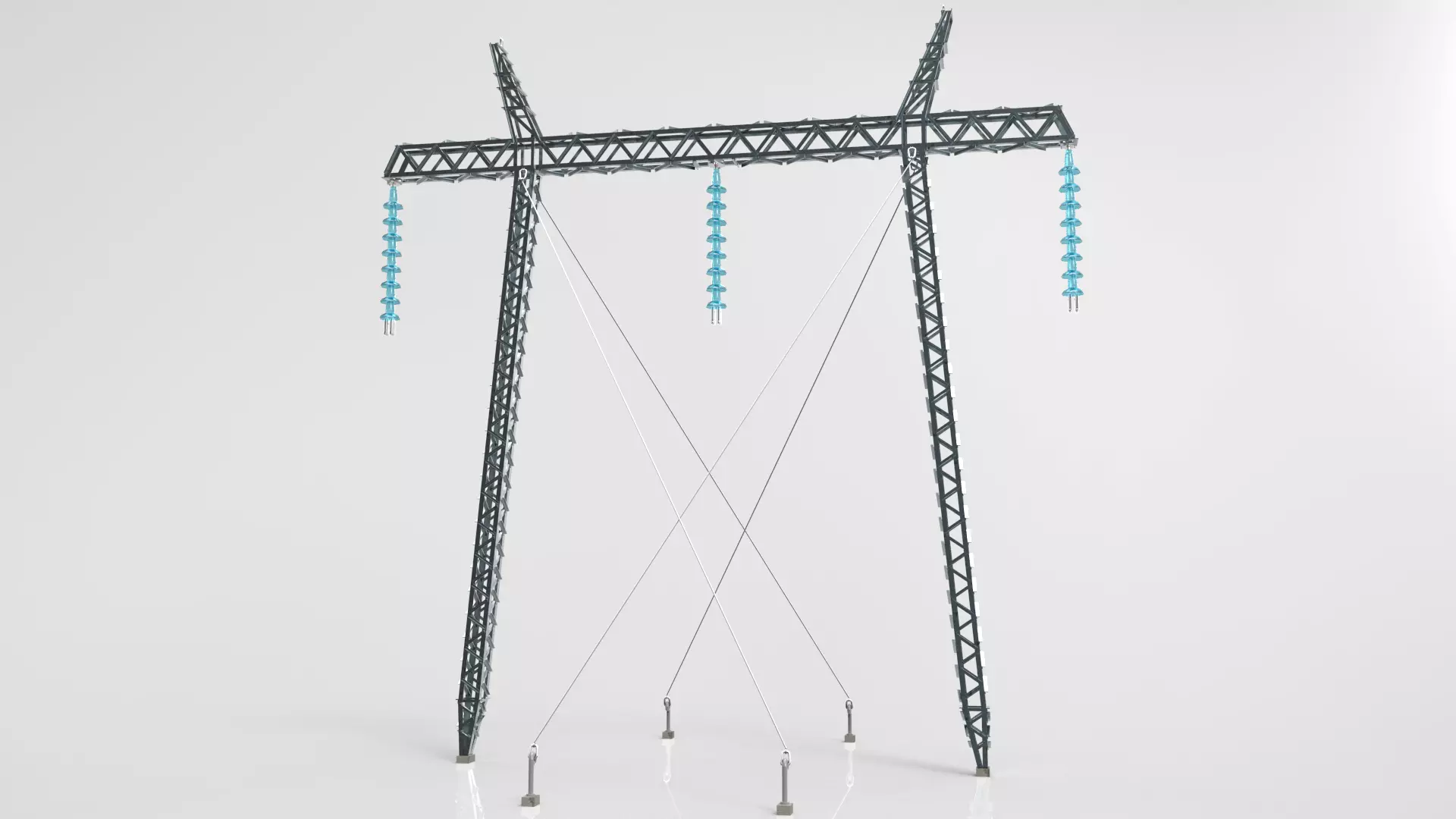 Electricity Pylon Free low-poly 3D model_0