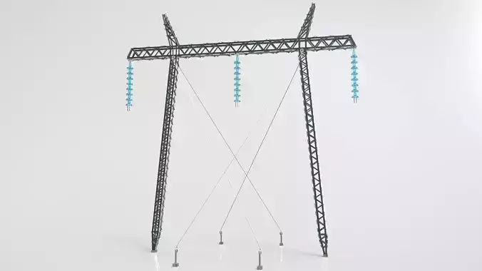 Electricity Pylon Free low-poly 3D model