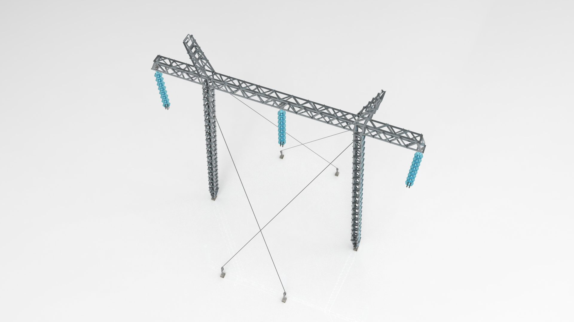 Electricity Pylon Free low-poly 3D model_7