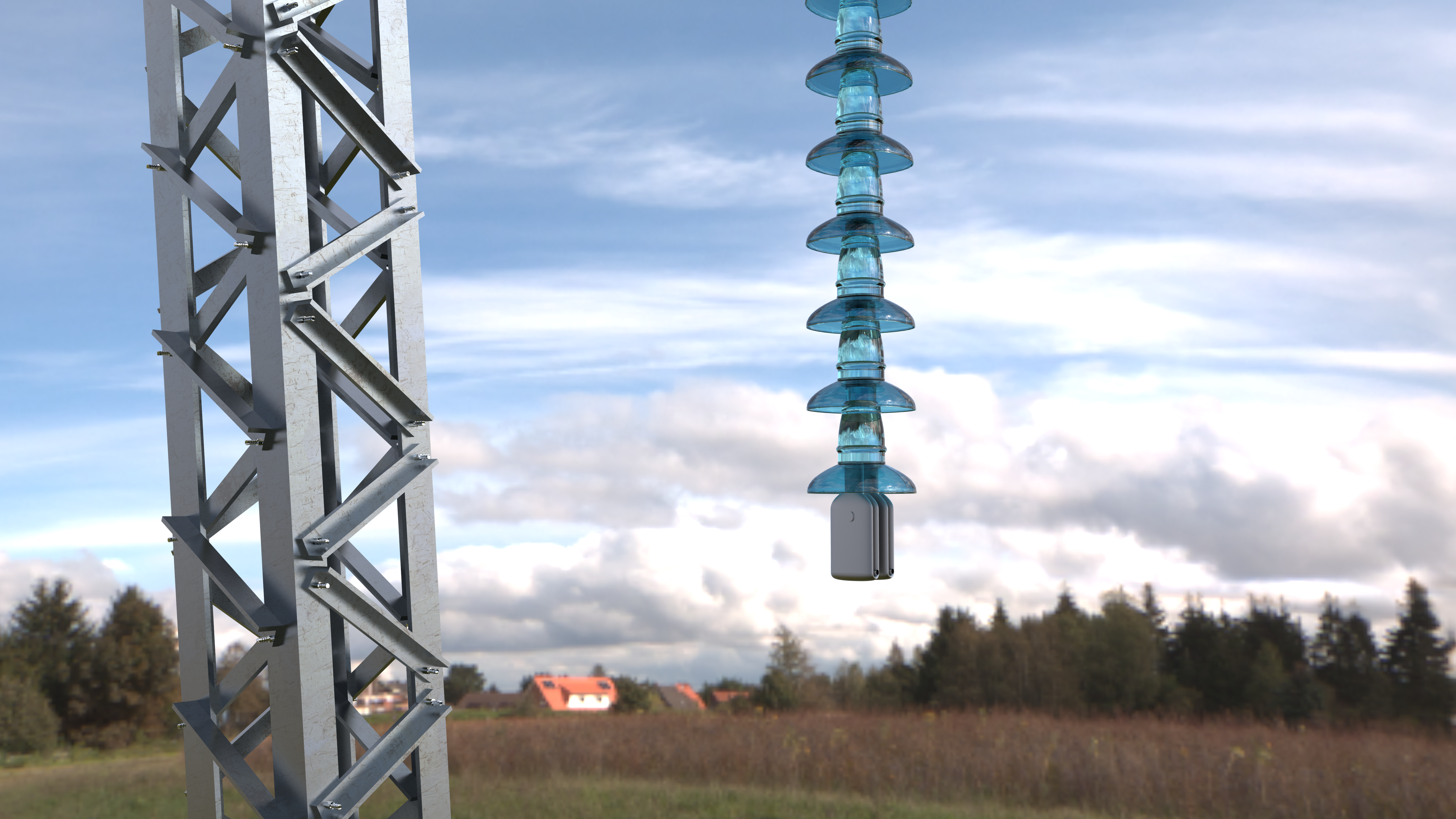 Electricity Pylon Free low-poly 3D model_5