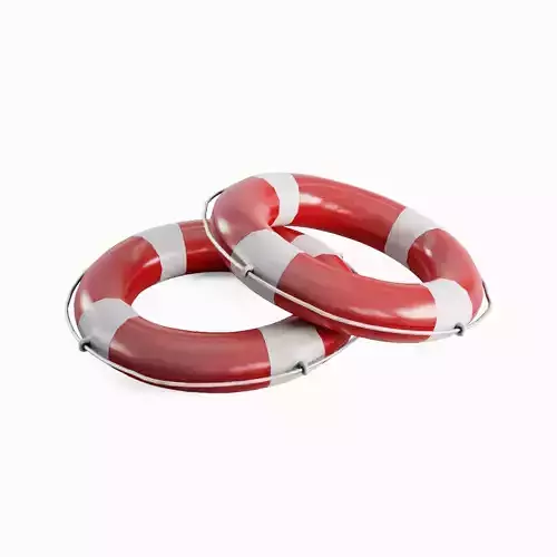 Lifebuoy 02 Low-poly 3D model