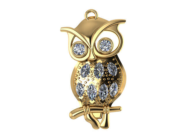 Owl pendant 3D print model