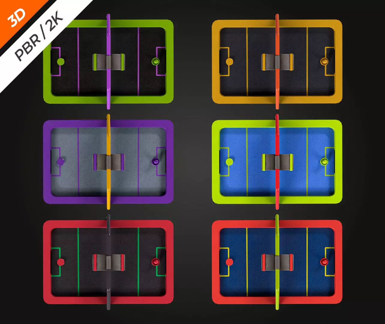 Air Hockey Table Low-poly 3D model_8