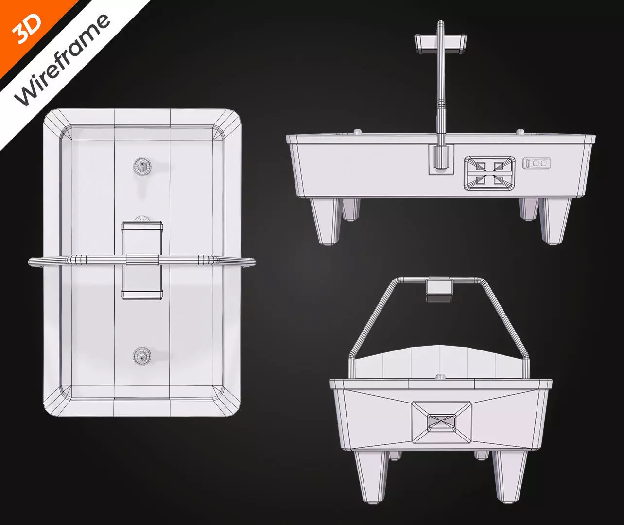 Air Hockey Table Low-poly 3D model_13