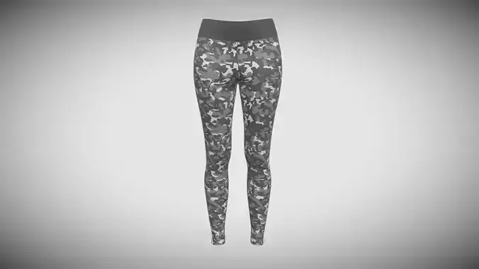 Girls Sports Leggings-Camo Printed In Low Poly