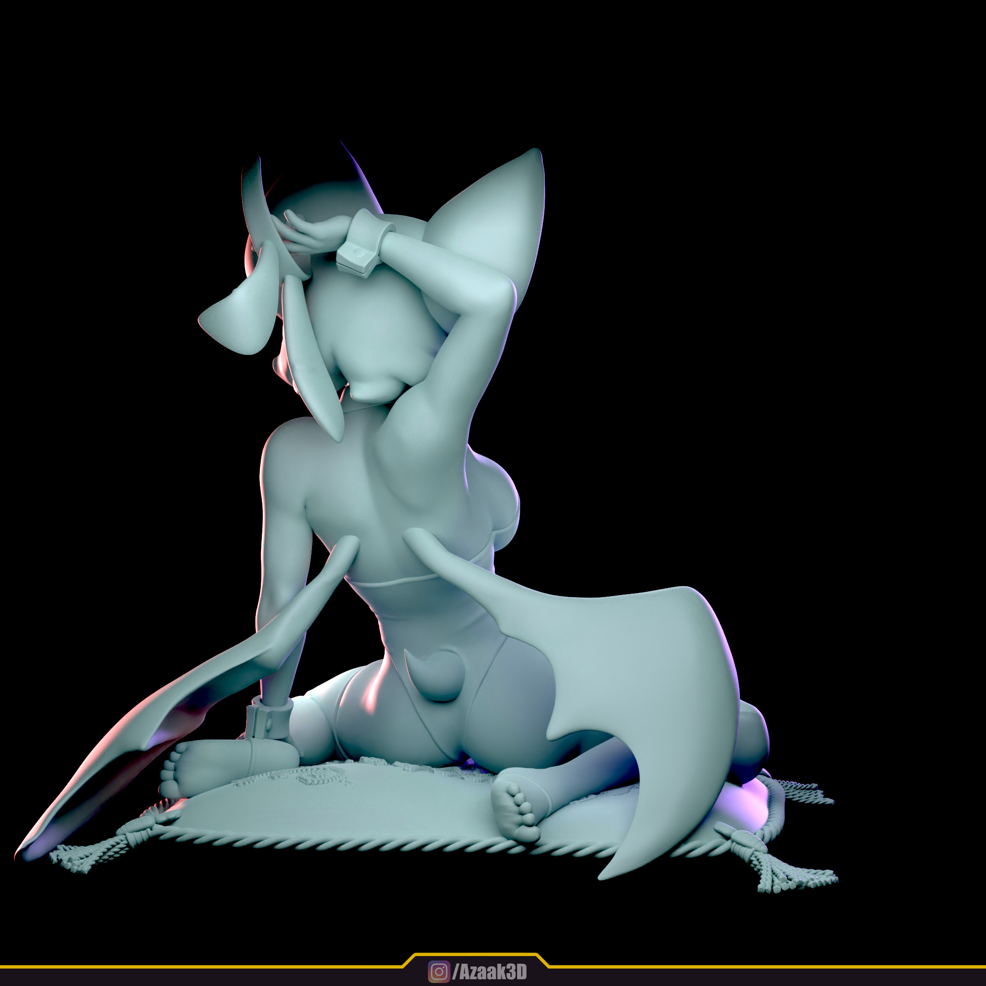 Rouge The Bat - Bunnysuit Collection With NSFW variant 3D print model_32