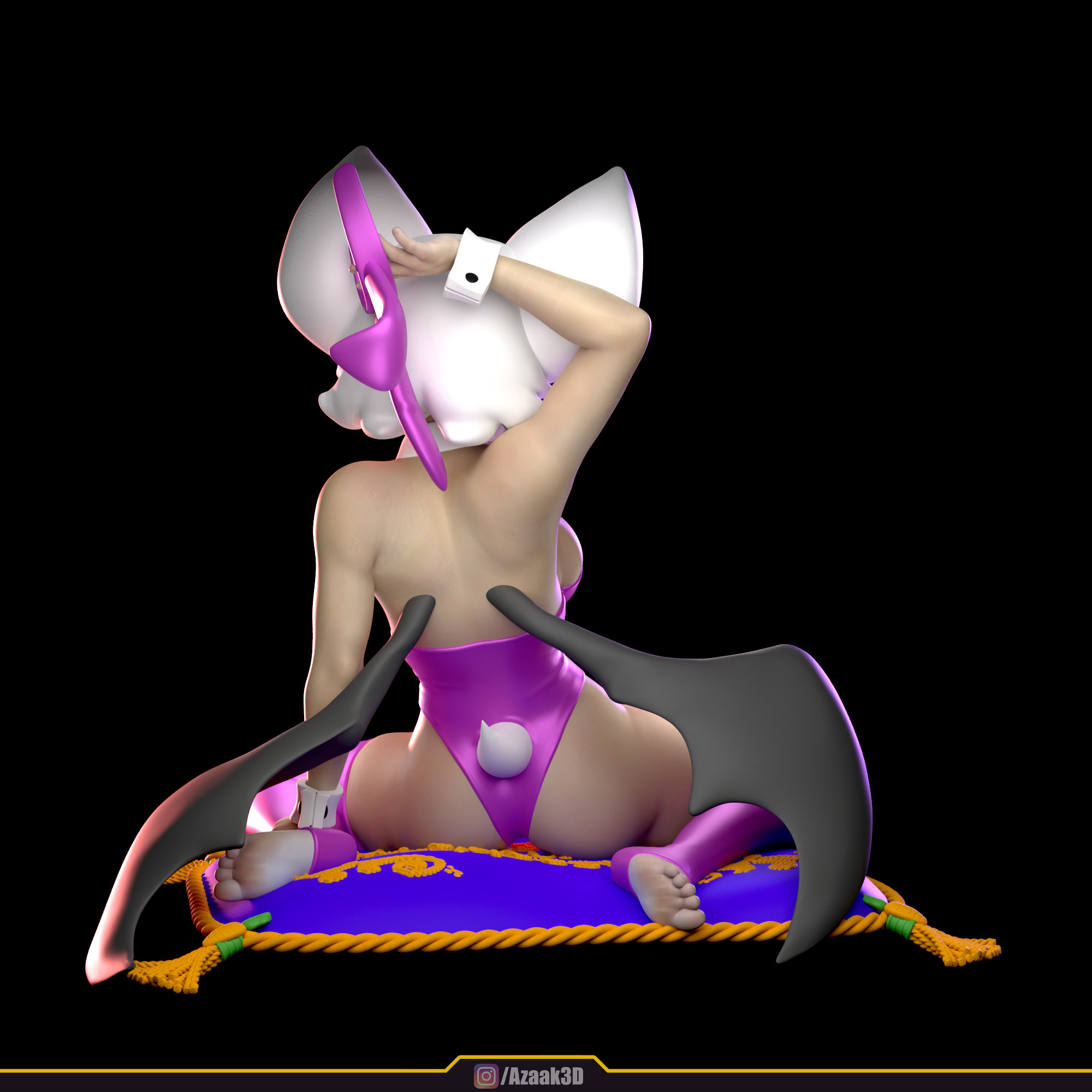 Rouge The Bat - Bunnysuit Collection With NSFW variant 3D print model_10