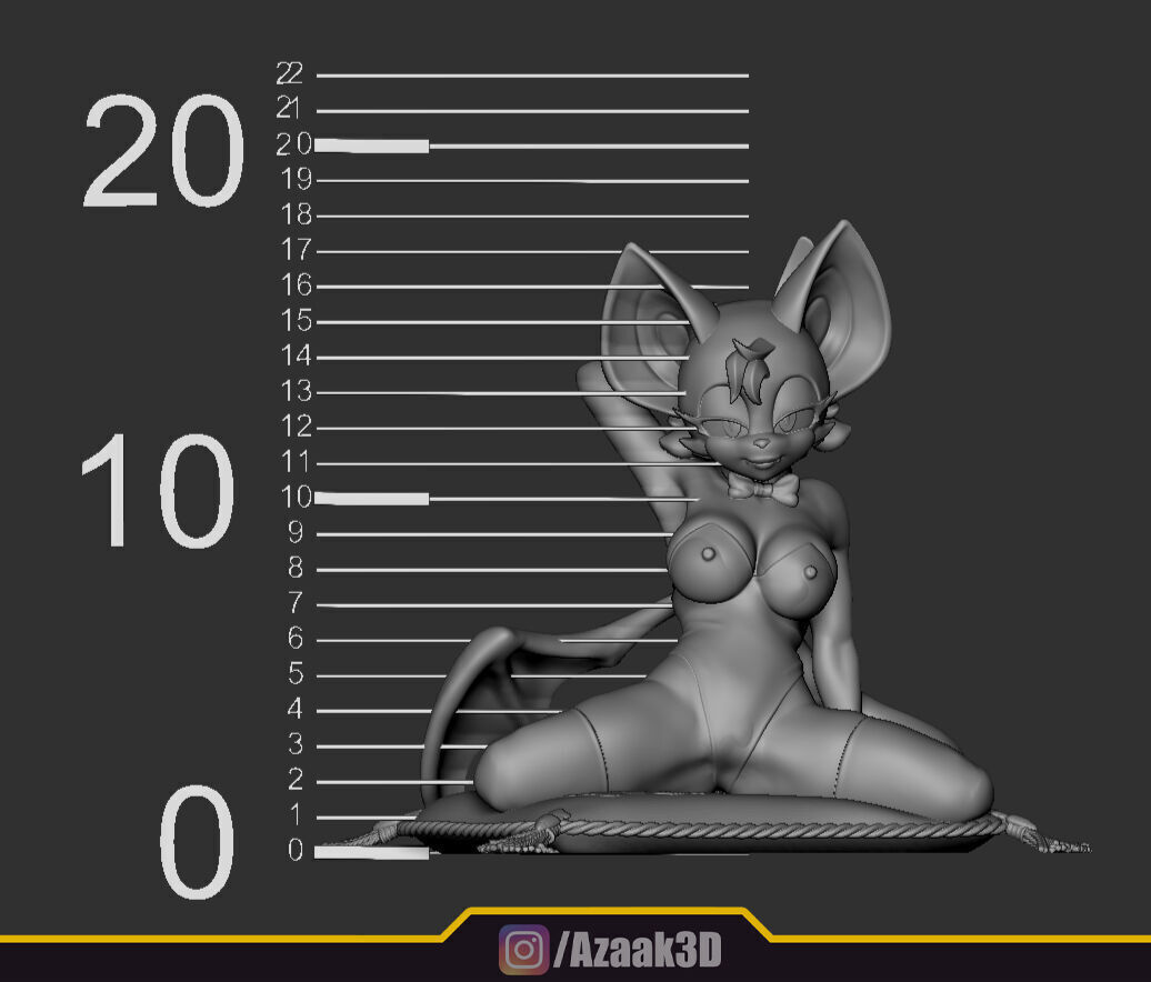 Rouge The Bat - Bunnysuit Collection With NSFW variant 3D print model_2