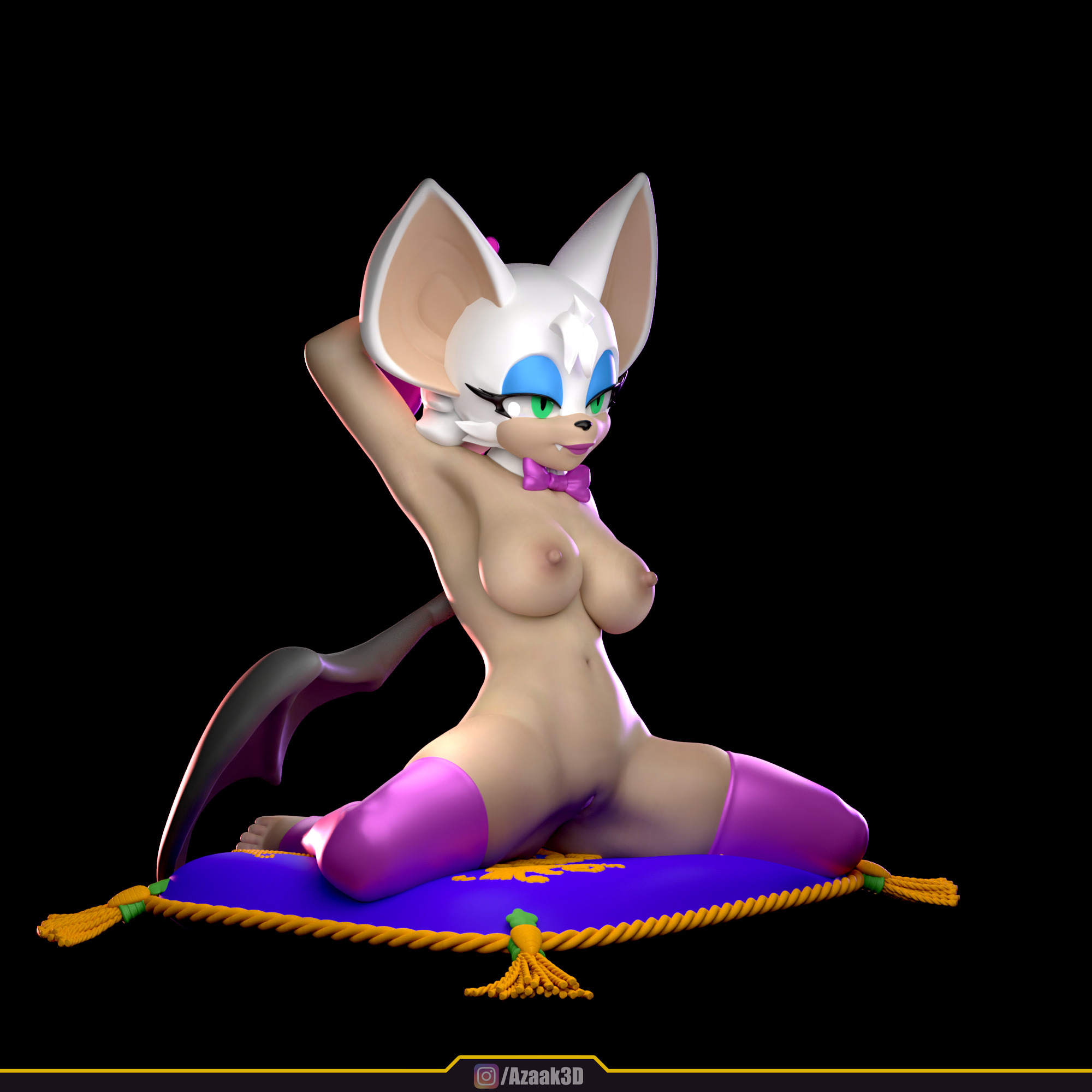 Rouge The Bat - Bunnysuit Collection With NSFW variant 3D print model_63