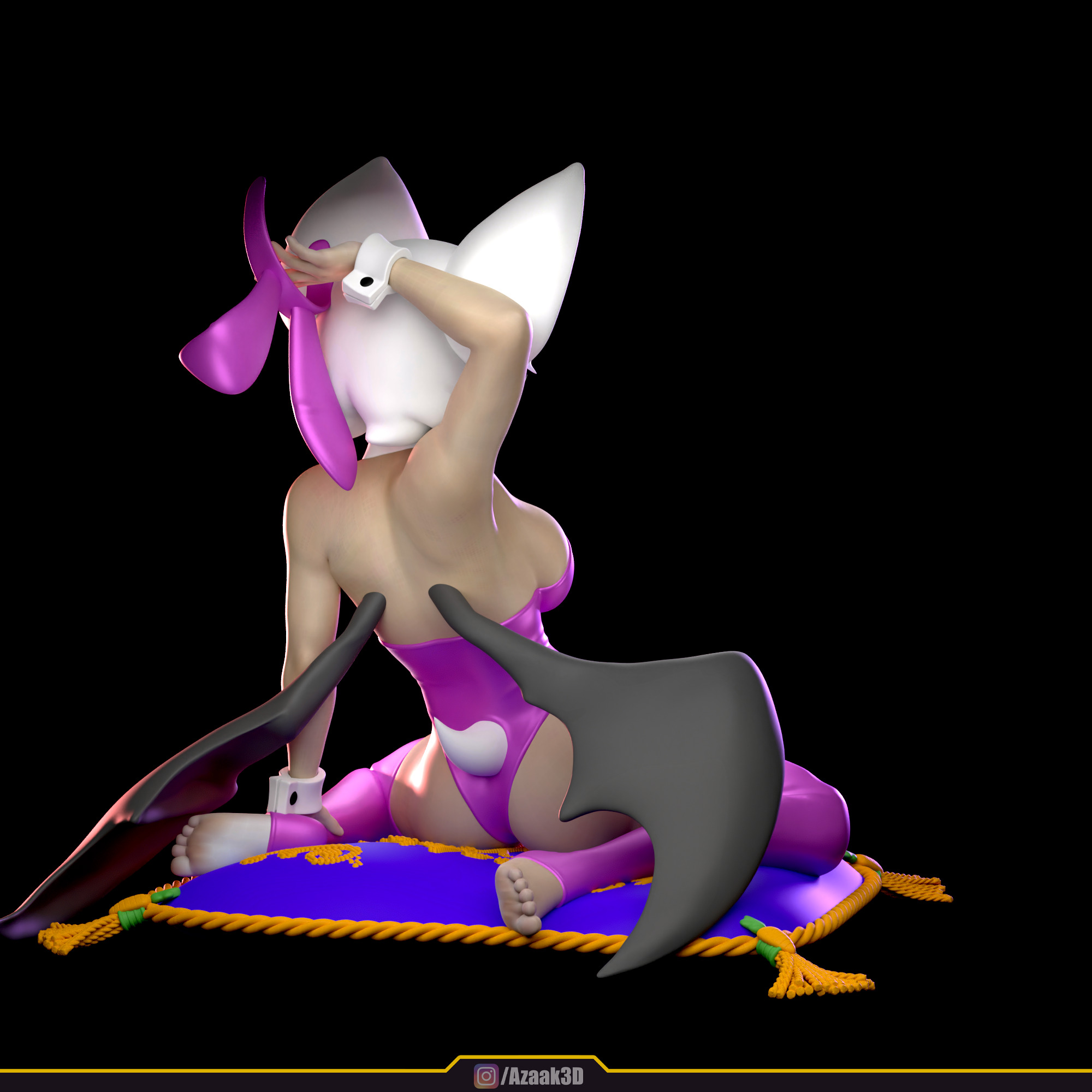 Rouge The Bat - Bunnysuit Collection With NSFW variant 3D print model_11