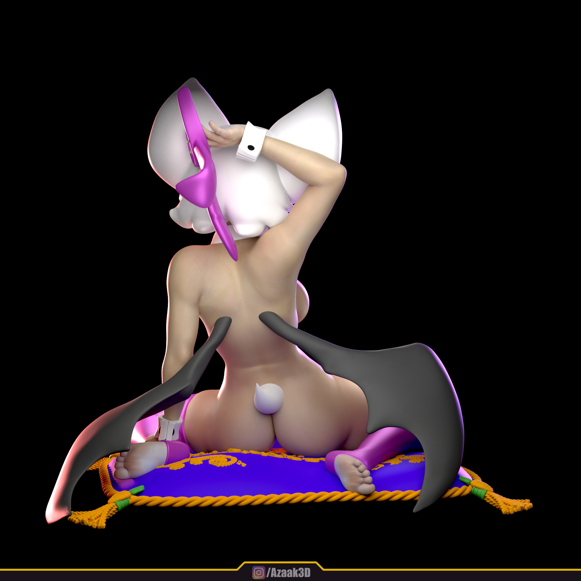 Rouge The Bat - Bunnysuit Collection With NSFW variant 3D print model_58