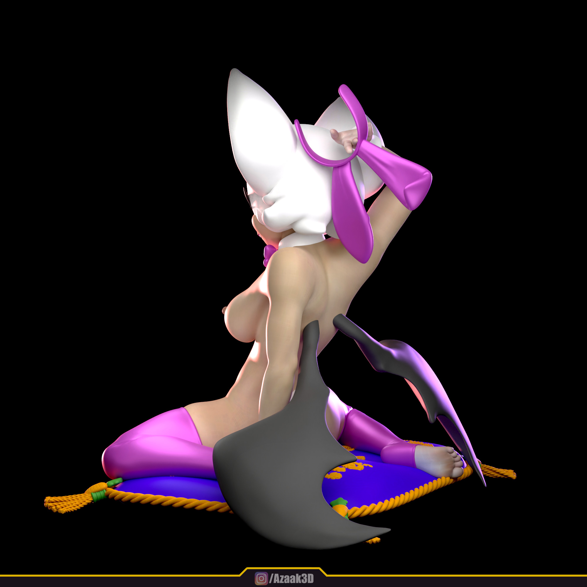 Rouge The Bat - Bunnysuit Collection With NSFW variant 3D print model_56