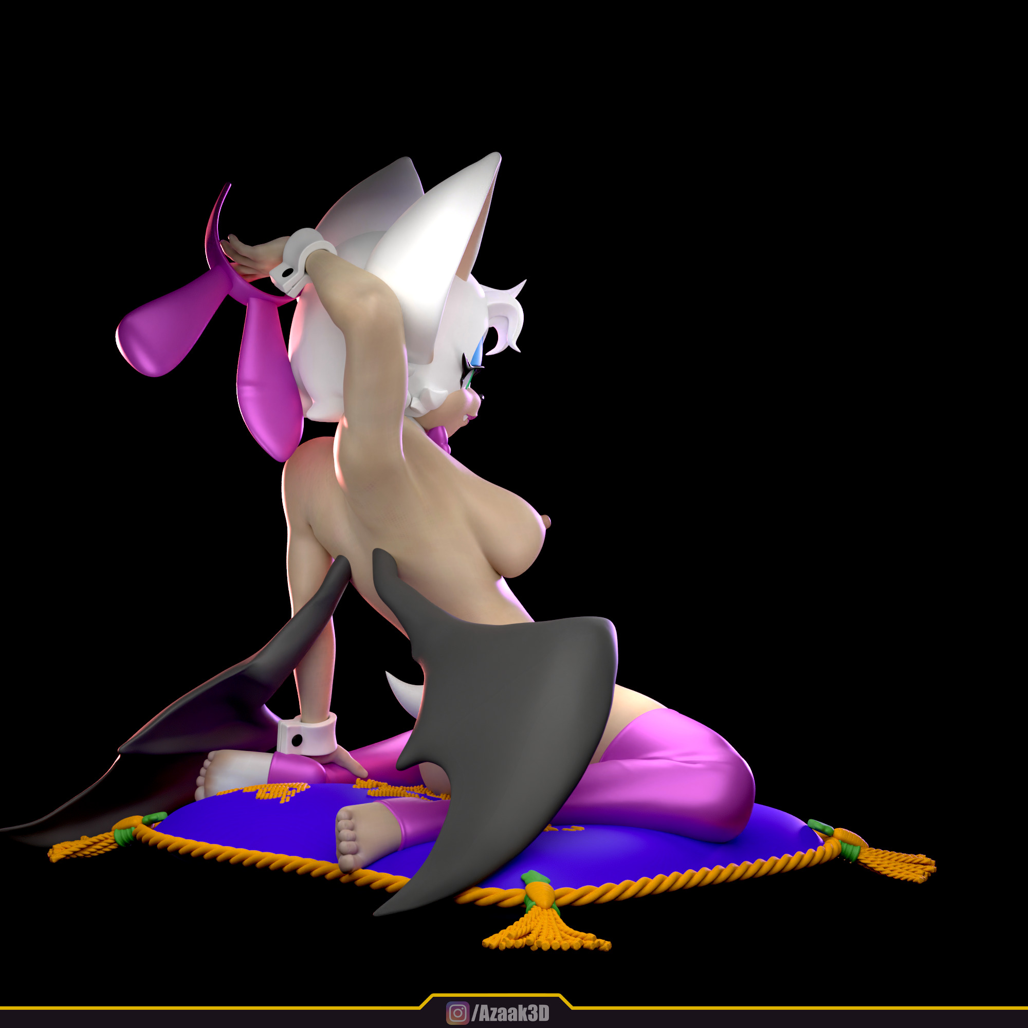 Rouge The Bat - Bunnysuit Collection With NSFW variant 3D print model_60