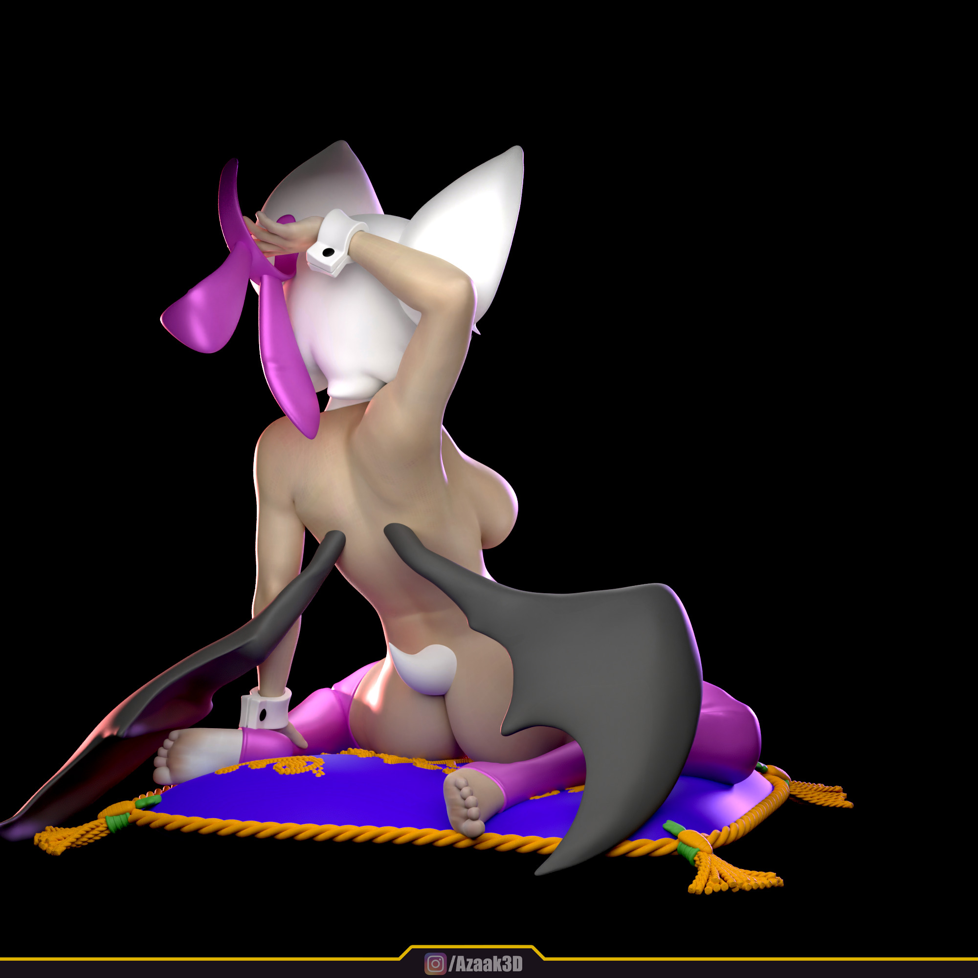 Rouge The Bat - Bunnysuit Collection With NSFW variant 3D print model_59