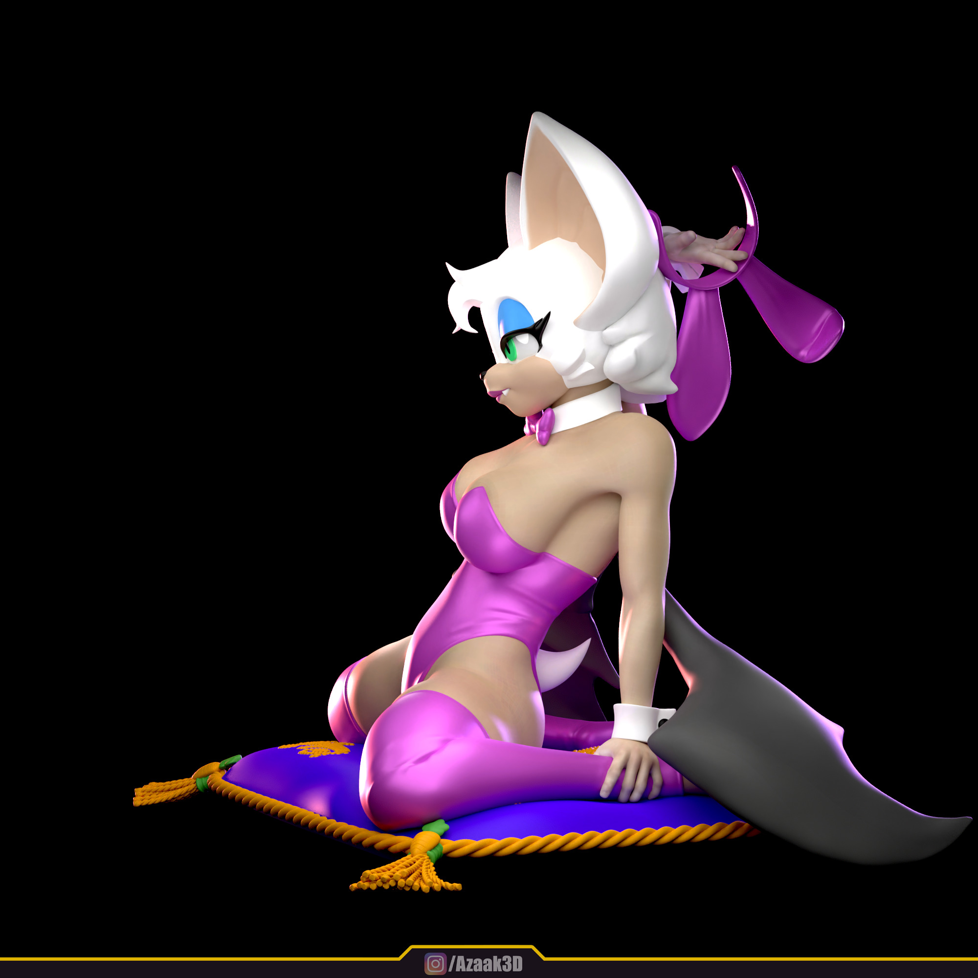Rouge The Bat - Bunnysuit Collection With NSFW variant 3D print model_6
