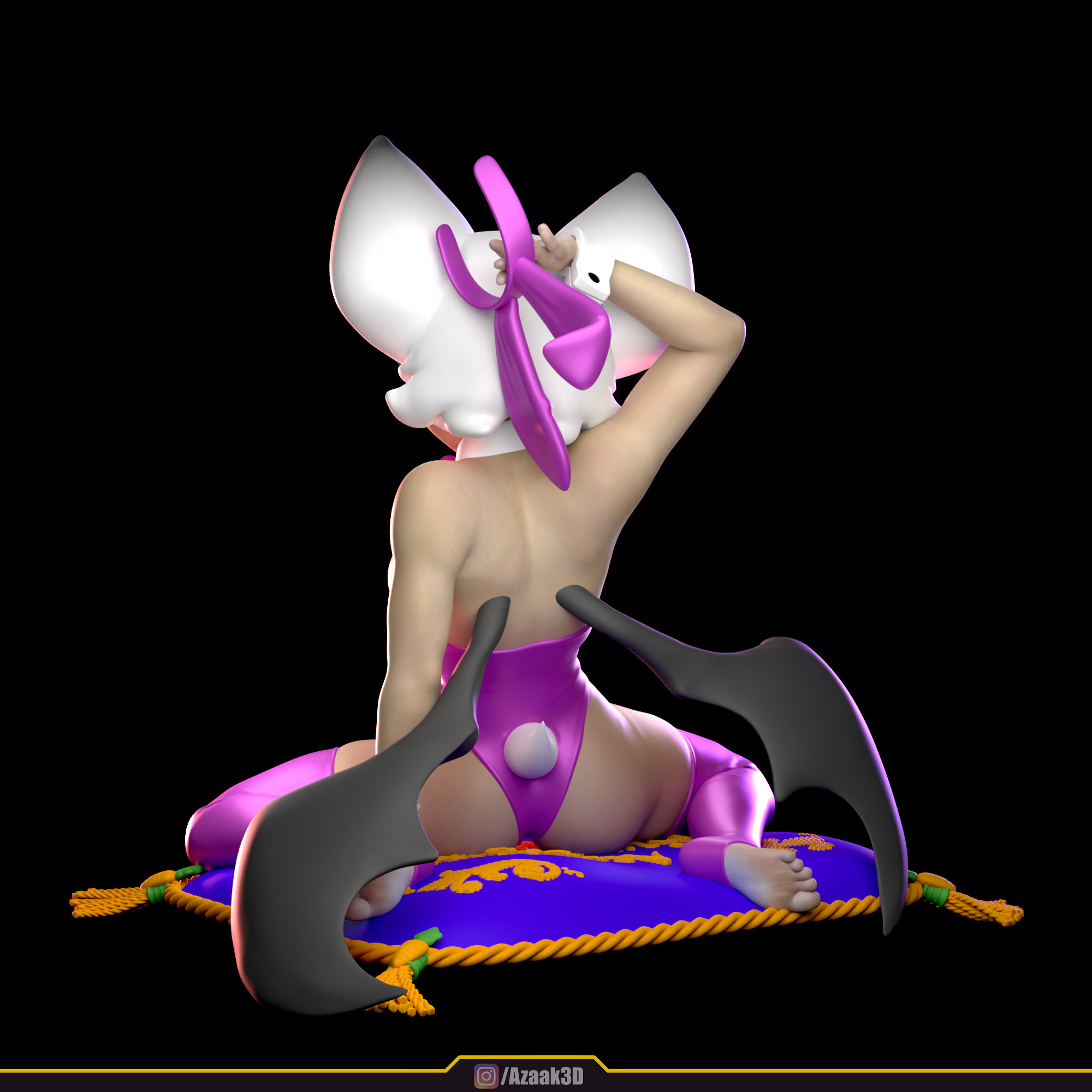 Rouge The Bat - Bunnysuit Collection With NSFW variant 3D print model_9
