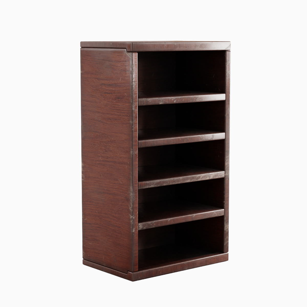 Old Wooden Bookshelf 02 Low-poly 3D model_2