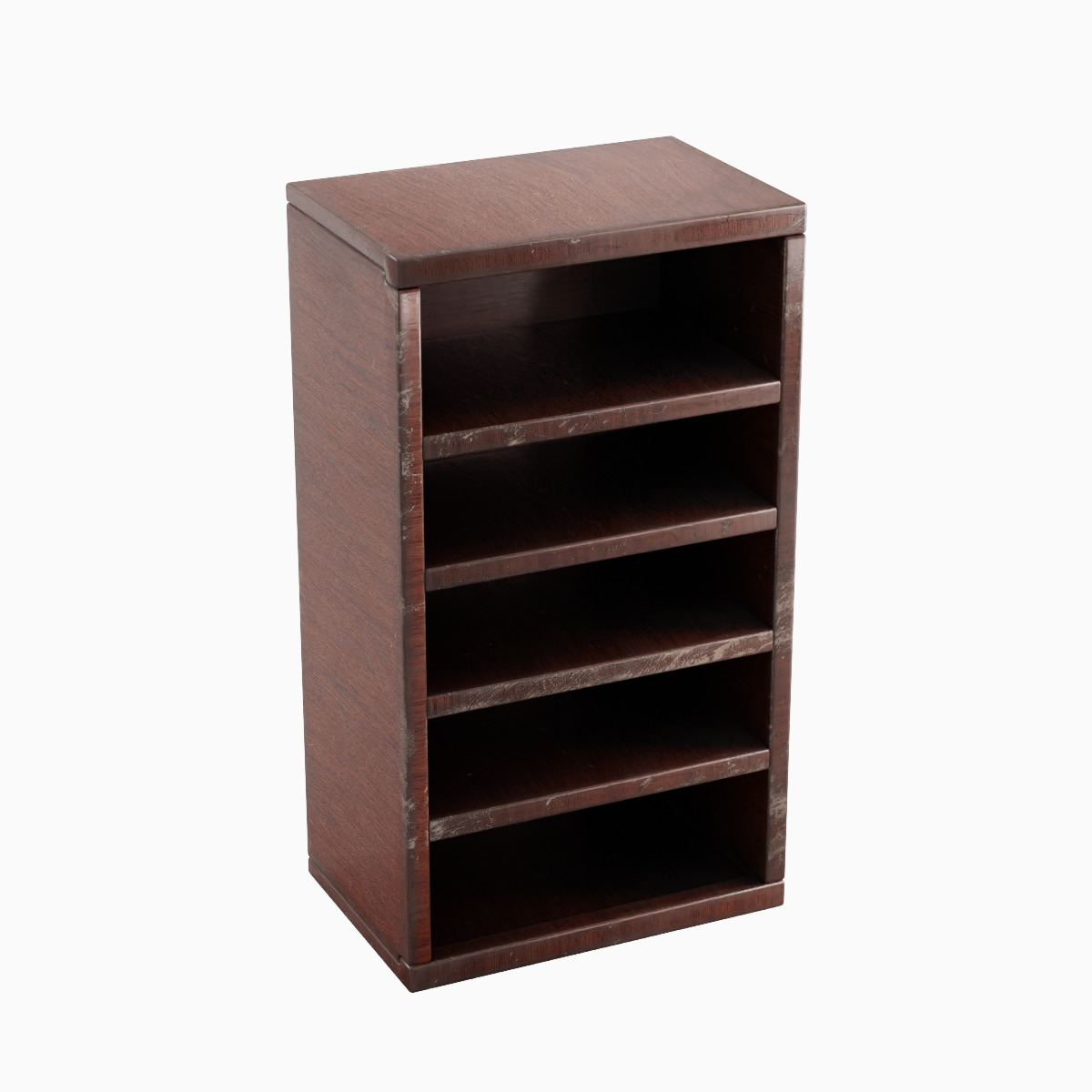 Old Wooden Bookshelf 02 Low-poly 3D model_4
