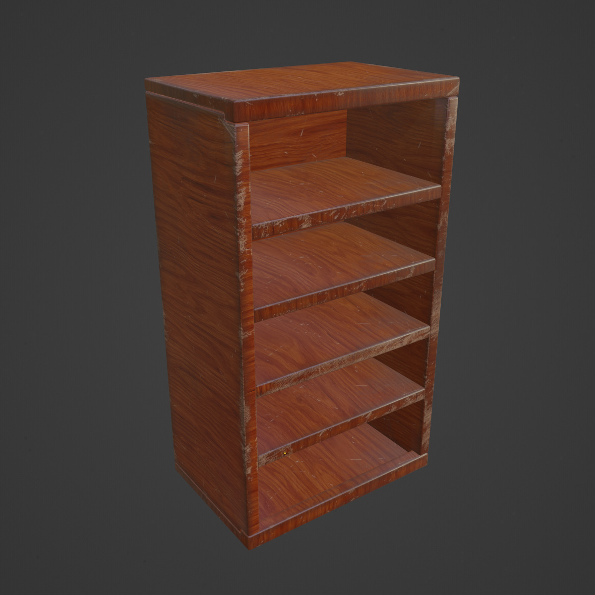 Old Wooden Bookshelf 02 Low-poly 3D model_6