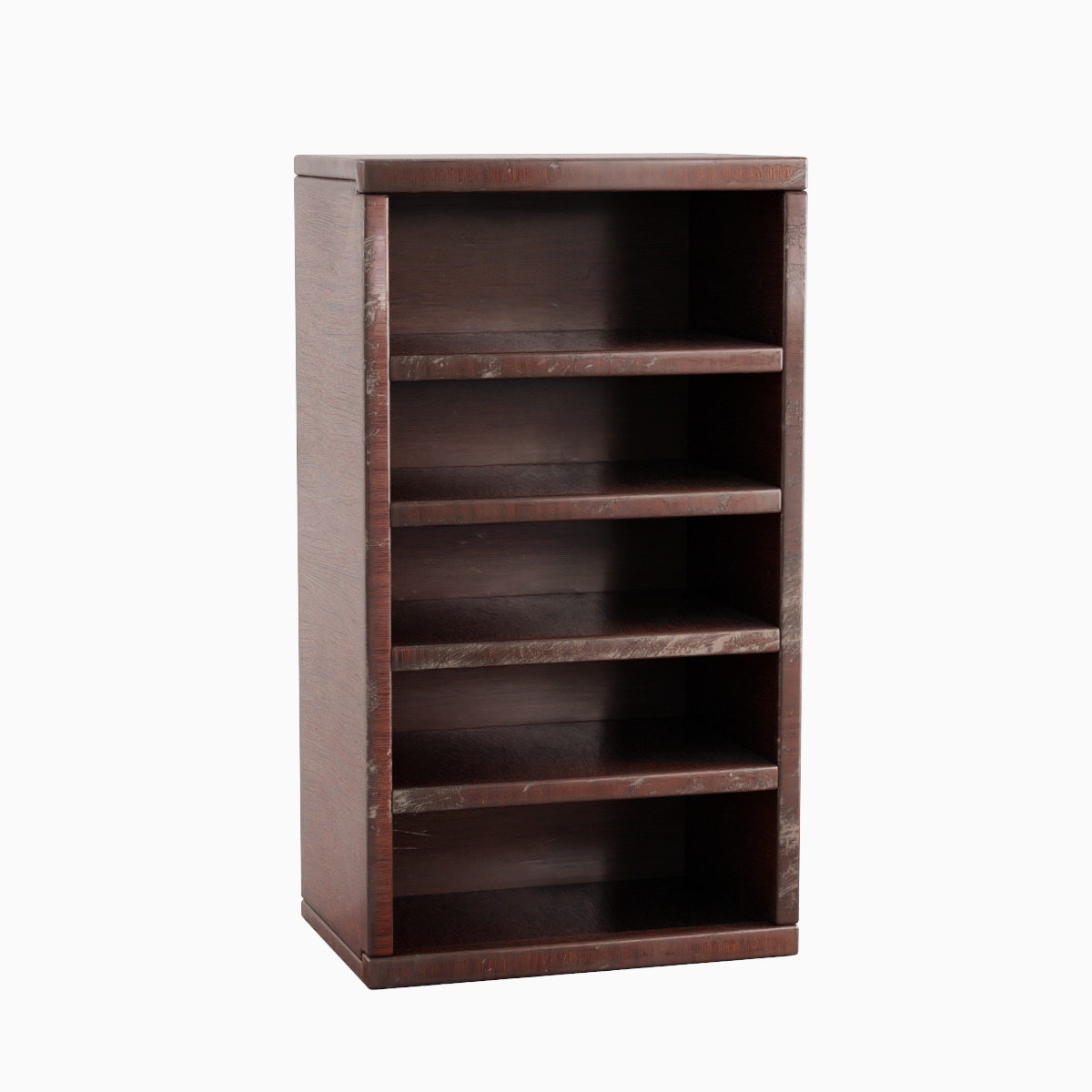 Old Wooden Bookshelf 02 Low-poly 3D model_1
