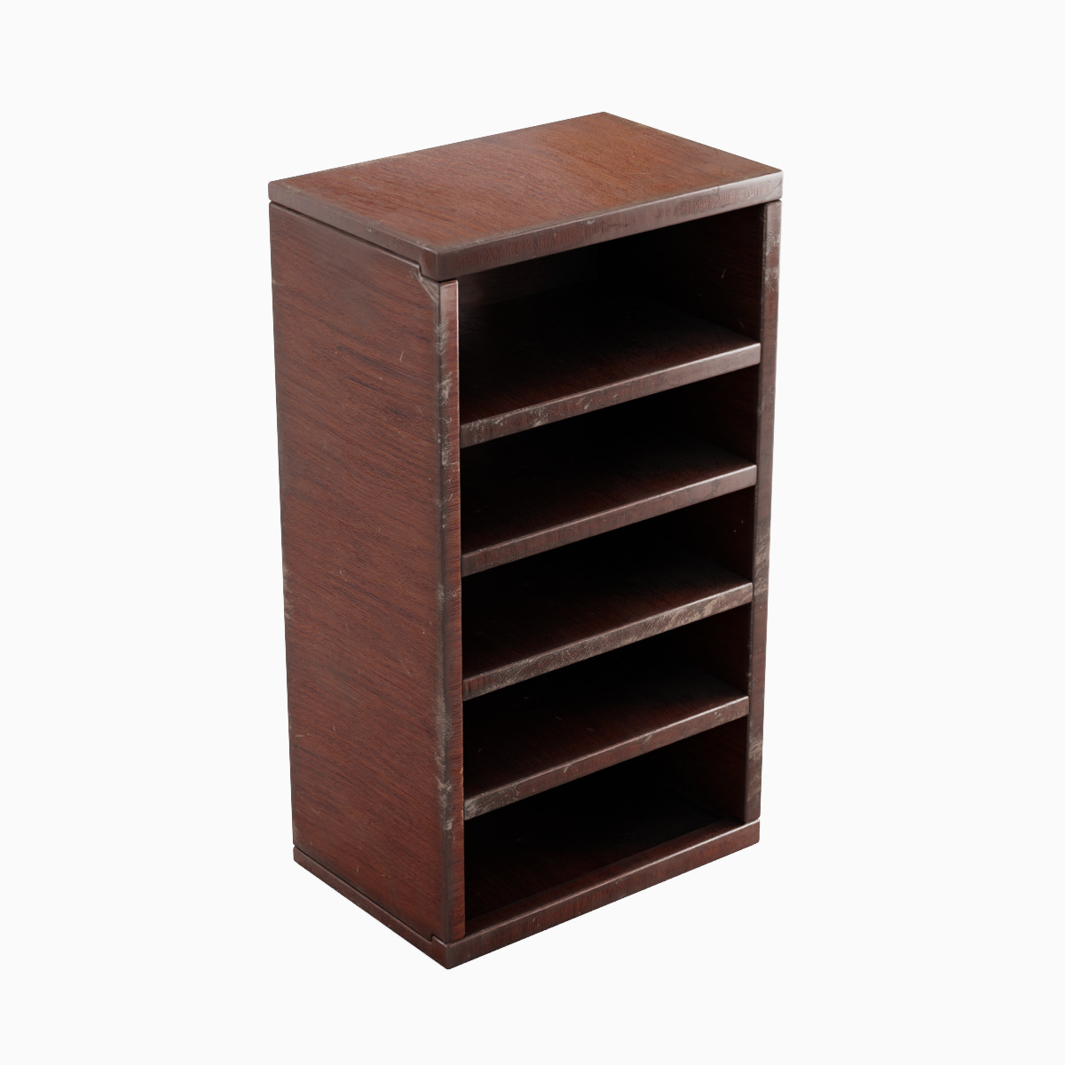 Old Wooden Bookshelf 02 Low-poly 3D model_5